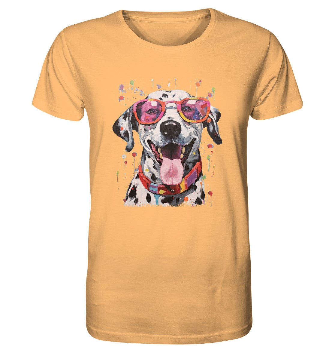 Bunter Dalmatiner Hund mit Sonnenbrille - Organic Shirt Nispero / XS