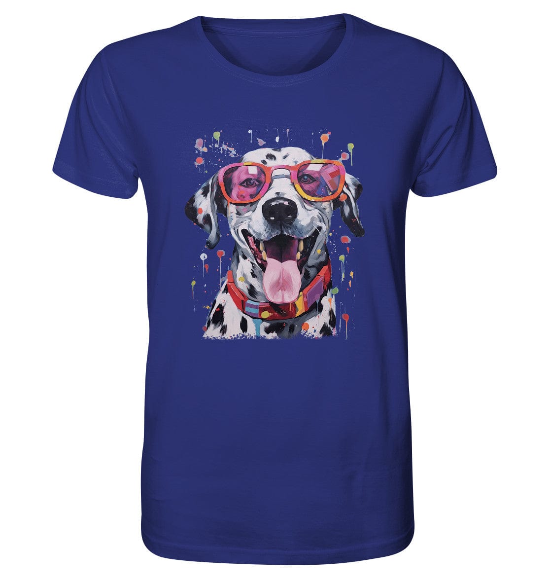 Bunter Dalmatiner Hund mit Sonnenbrille - Organic Shirt Worker Blue / XS