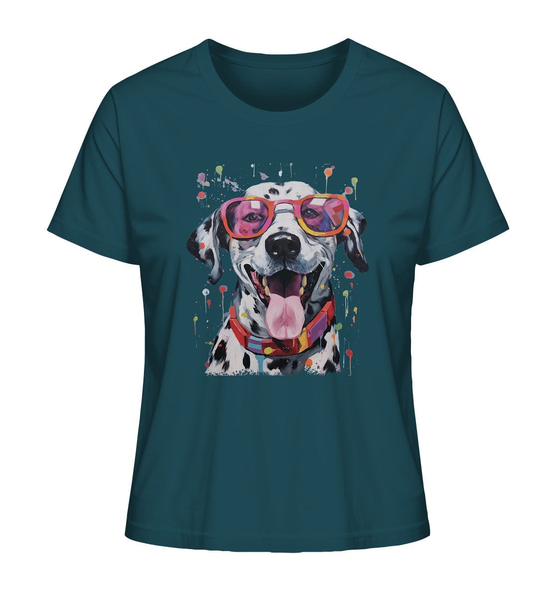 Bunter Dalmatiner mit Sonnenbrille - Ladies Organic Shirt Stargazer / XS