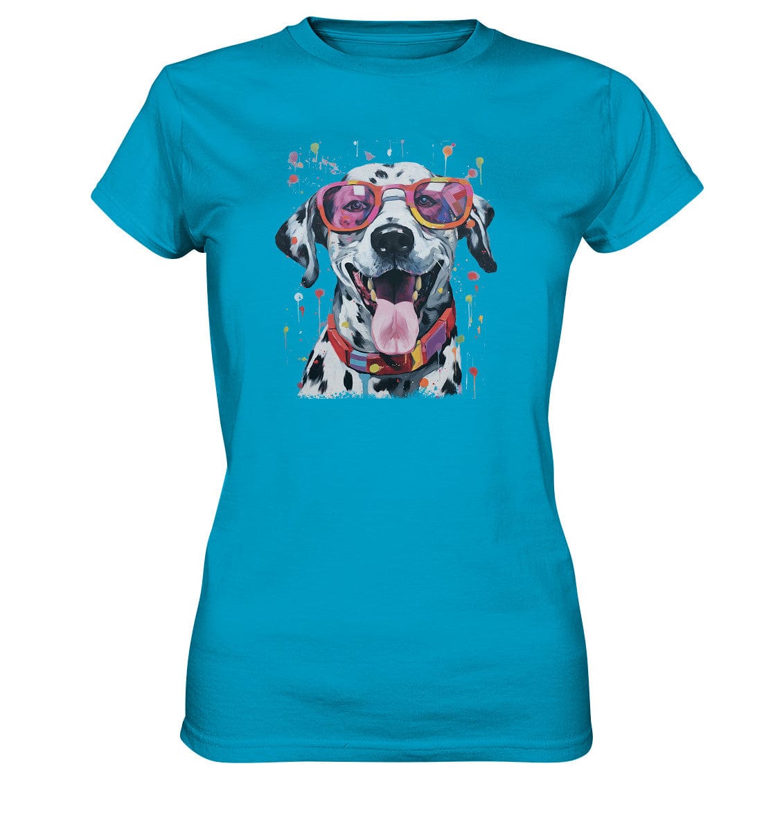 Bunter Dalmatiner mit Sonnenbrille - Ladies Premium Shirt Atoll / XS