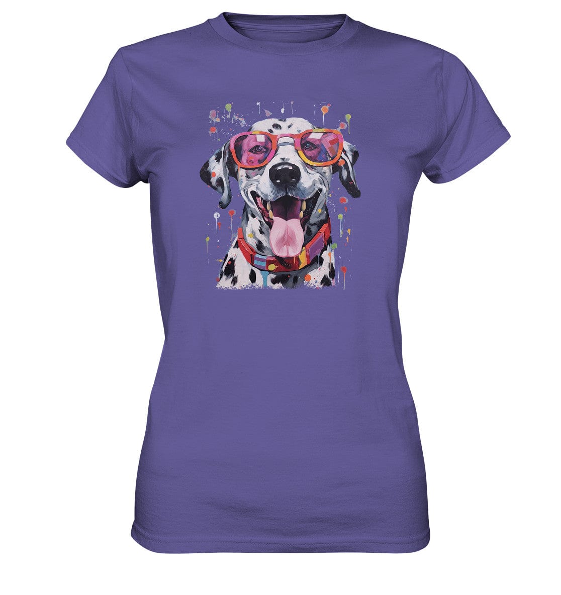 Bunter Dalmatiner mit Sonnenbrille - Ladies Premium Shirt Millenial Lilac / XS