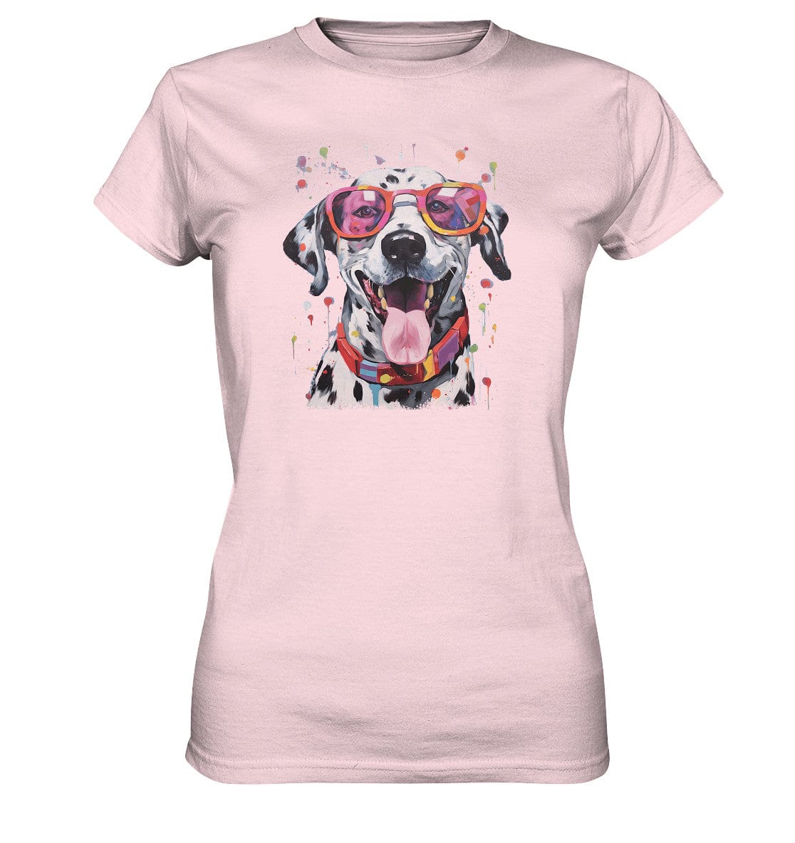 Bunter Dalmatiner mit Sonnenbrille - Ladies Premium Shirt Orchid Pink / XS