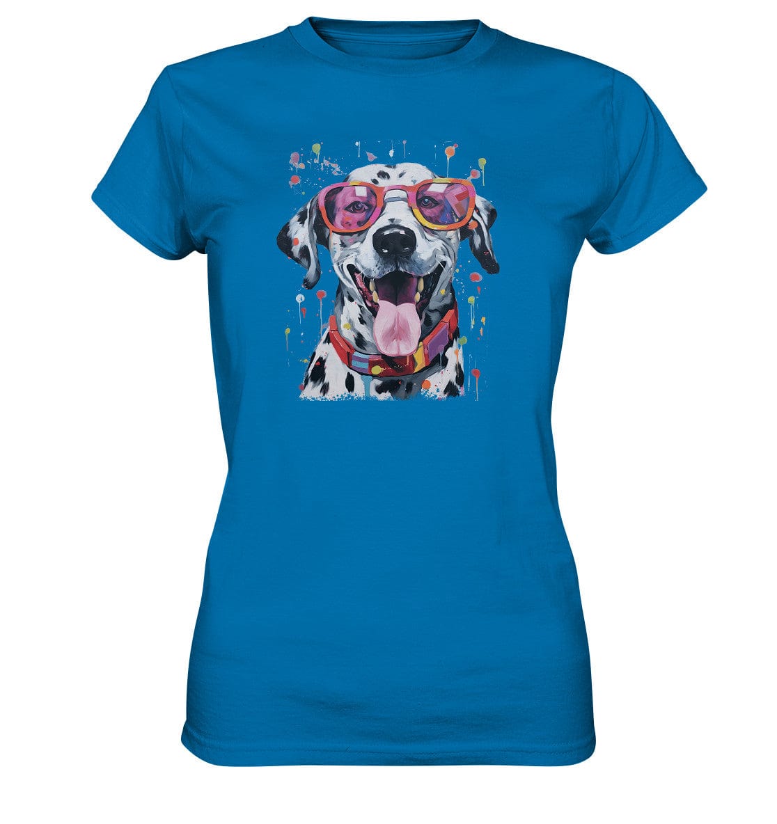 Bunter Dalmatiner mit Sonnenbrille - Ladies Premium Shirt Royal Blue / XS