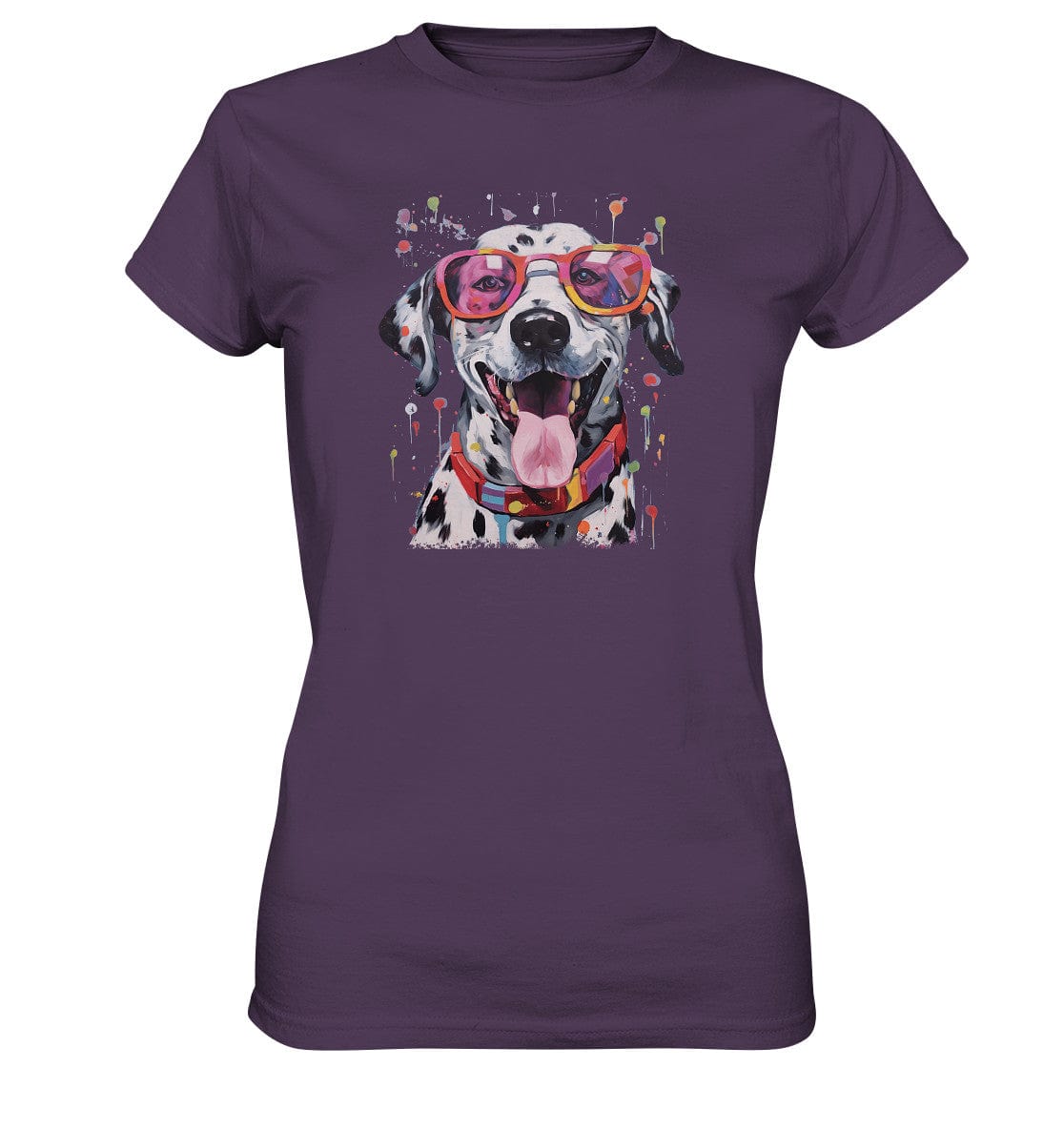 Bunter Dalmatiner mit Sonnenbrille - Ladies Premium Shirt Urban Purple / XS