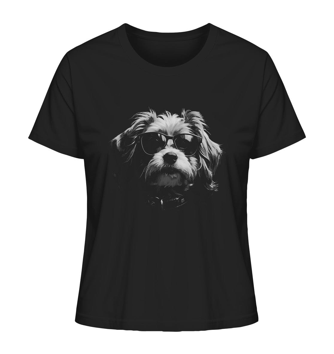 Cooler Hund mit Sonnenbrille - Ladies Organic Shirt Black / XS