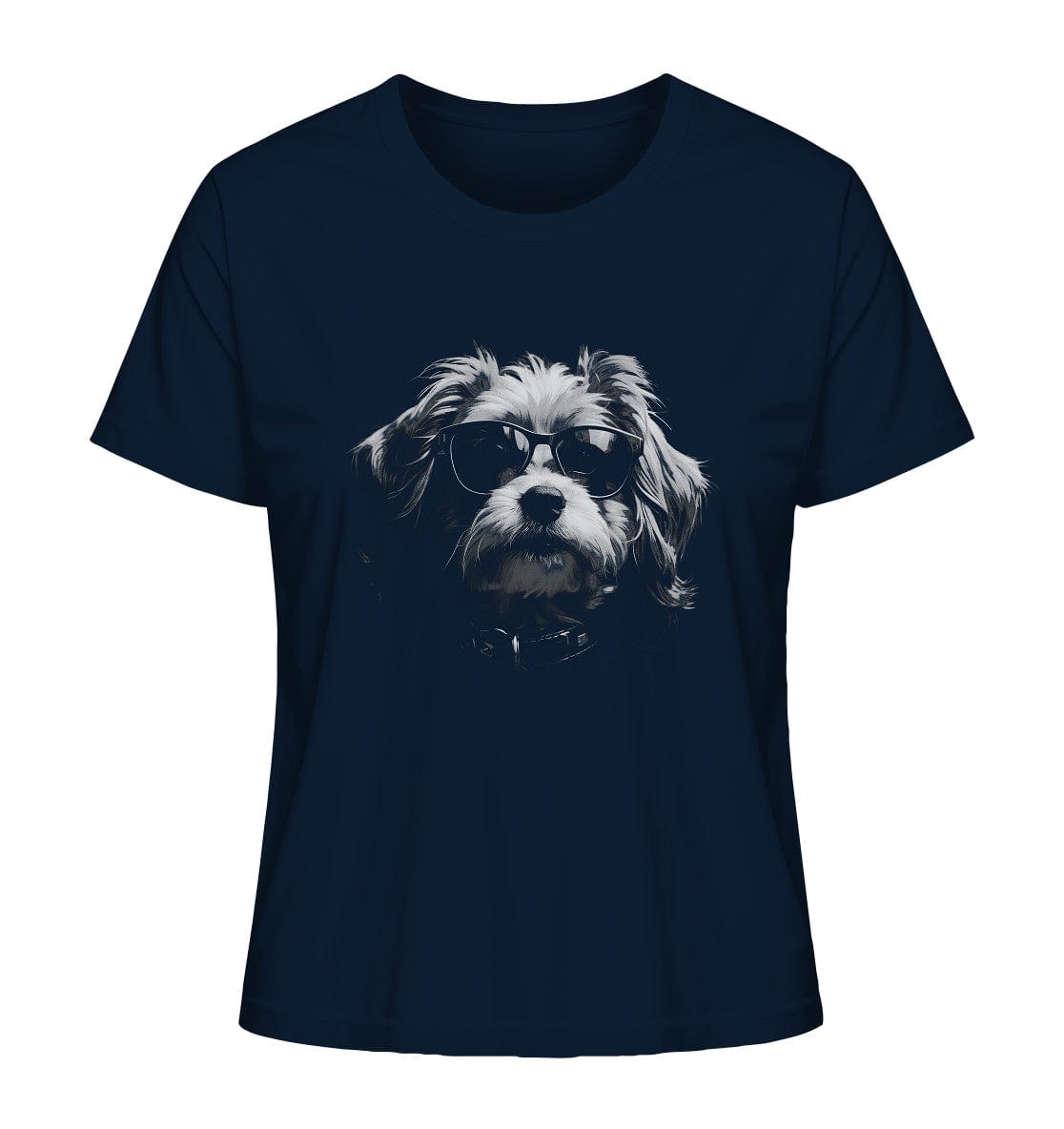 Cooler Hund mit Sonnenbrille - Ladies Organic Shirt French Navy / XS