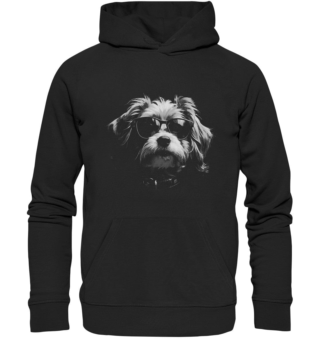Cooler Hund mit Sonnenbrille - Organic Hoodie Black / XS