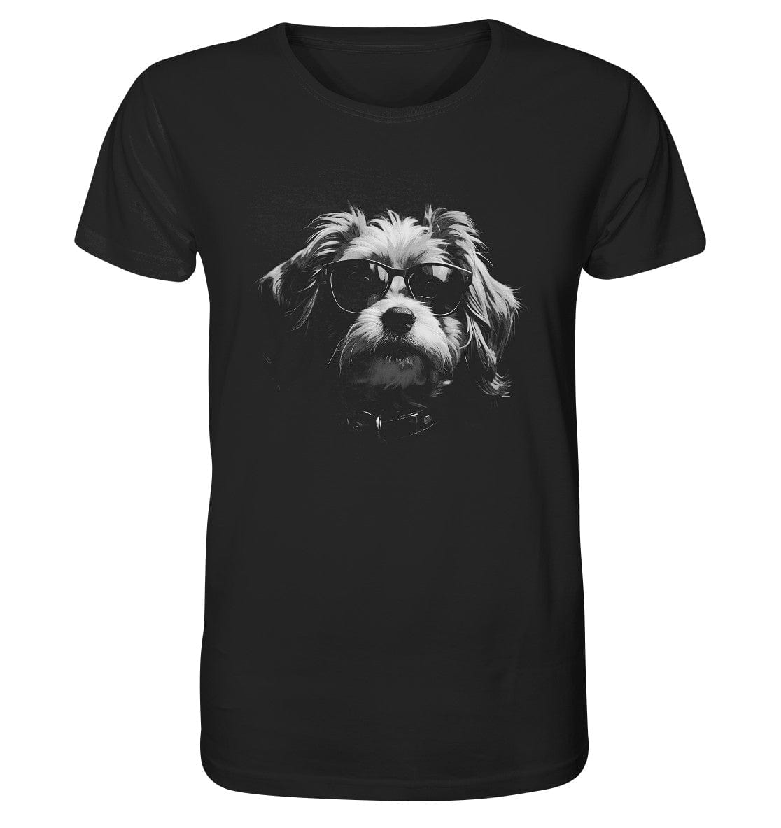 Cooler Hund mit Sonnenbrille - Organic Shirt Black / XS
