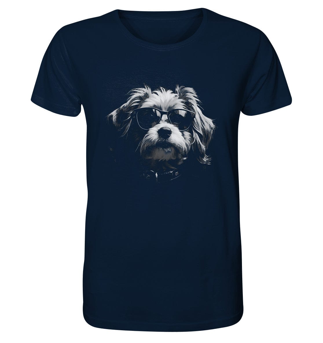 Cooler Hund mit Sonnenbrille - Organic Shirt French Navy / XS