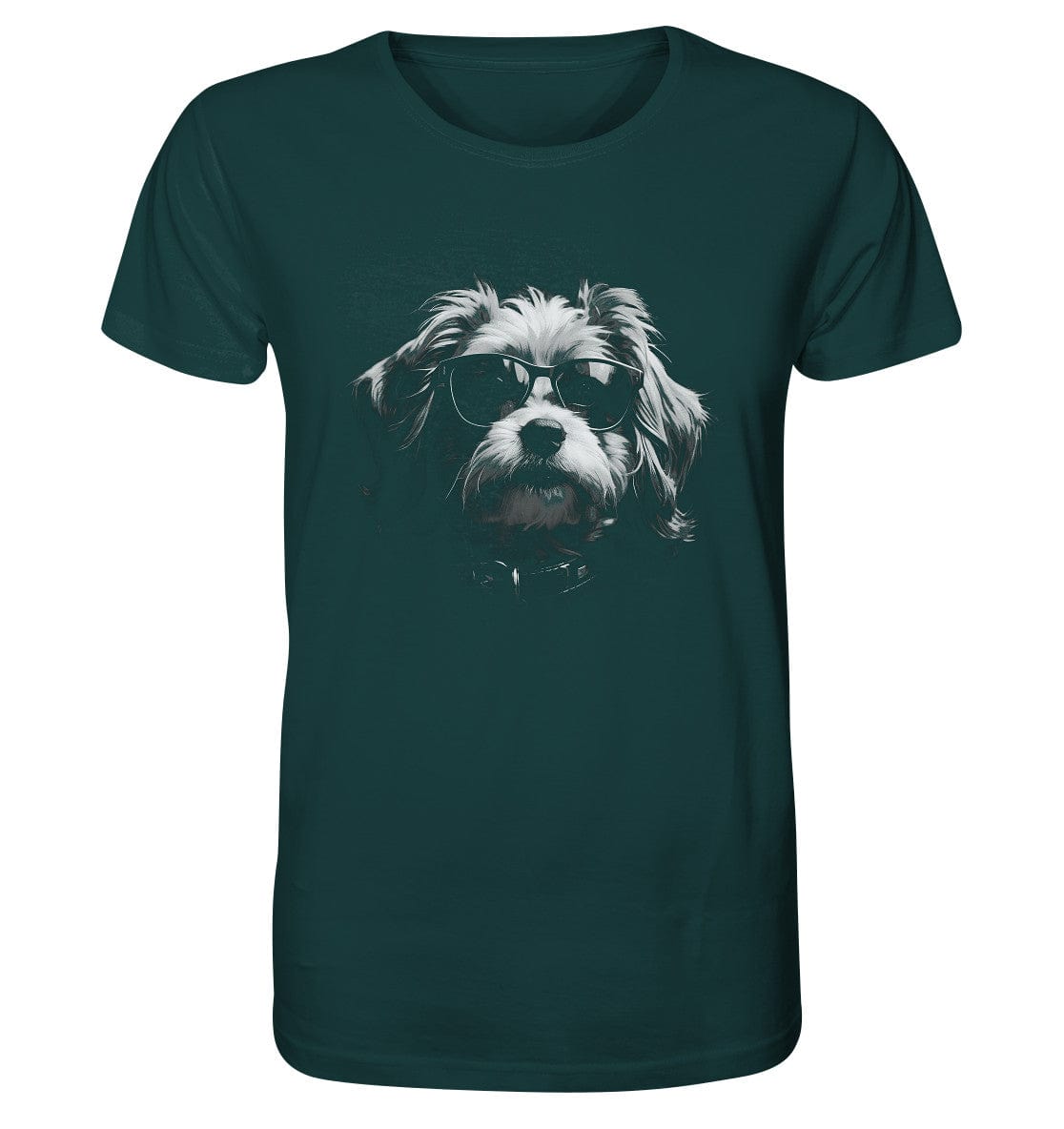 Cooler Hund mit Sonnenbrille - Organic Shirt Glazed Green / XS