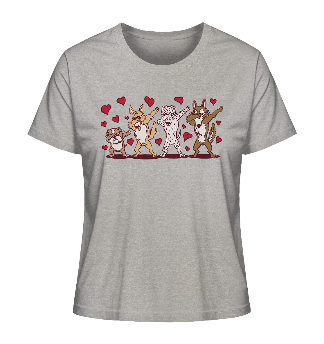 Dabbing Dogs - Tanzende Hunde - Ladies Organic Shirt Heather Grey / XS