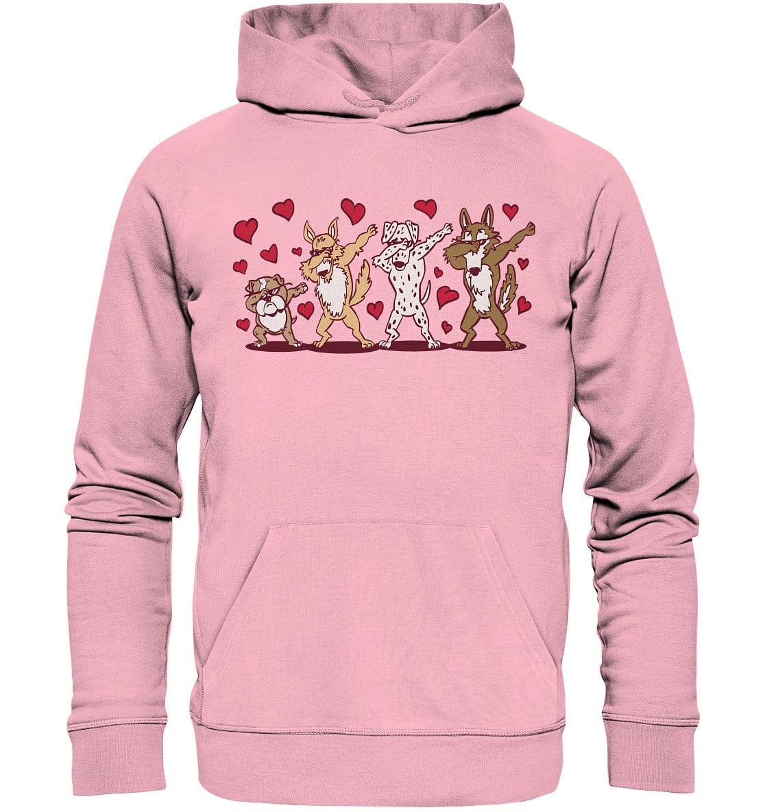 Dabbing Dogs - Tanzende Hunde - Organic Hoodie Cotton Pink / XS