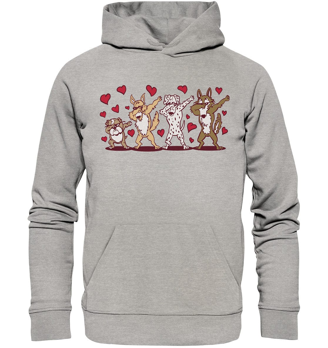 Dabbing Dogs - Tanzende Hunde - Organic Hoodie Heather Grey / XS