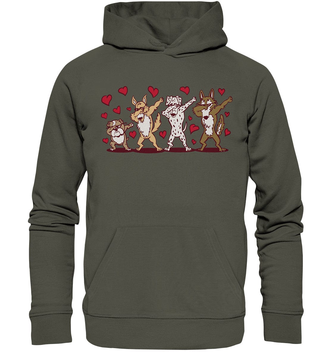 Dabbing Dogs - Tanzende Hunde - Organic Hoodie Khaki / XS