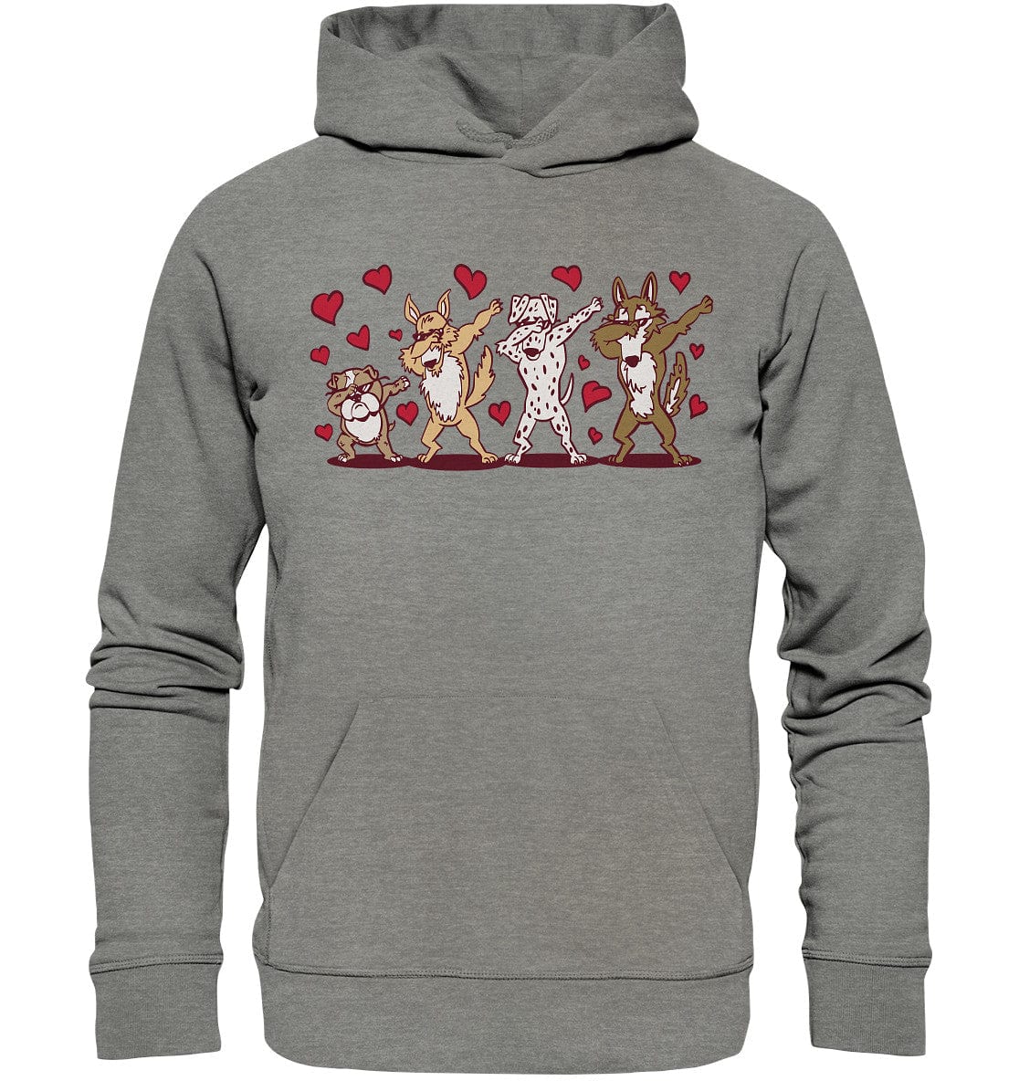 Dabbing Dogs - Tanzende Hunde - Organic Hoodie Mid Heather Grey / XS