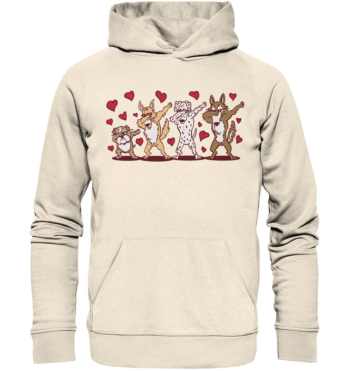Dabbing Dogs - Tanzende Hunde - Organic Hoodie Natural Raw / XS