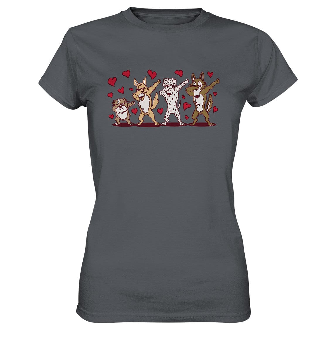 Dabbing Dogs - Tanzfigur Hunde - Ladies Premium Shirt Dark Grey / XS