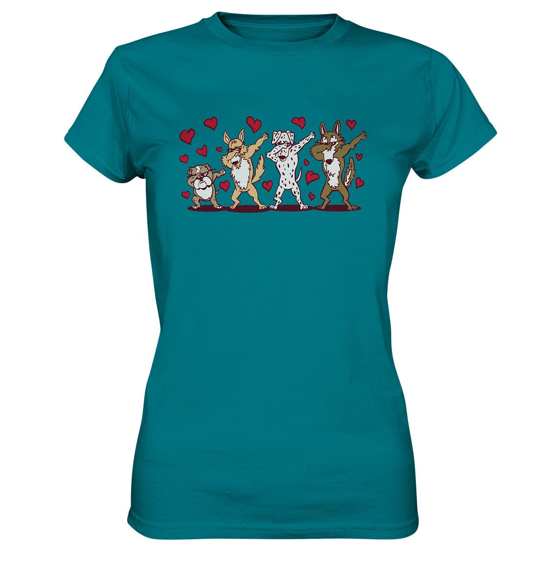 Dabbing Dogs - Tanzfigur Hunde - Ladies Premium Shirt Diva Blue / XS