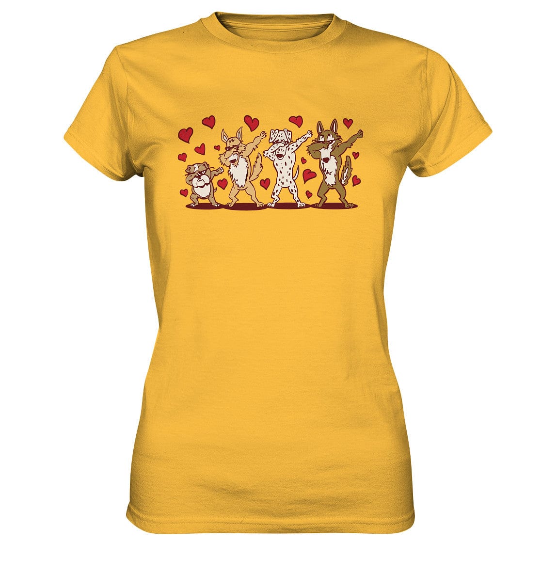 Dabbing Dogs - Tanzfigur Hunde - Ladies Premium Shirt Gold / XS