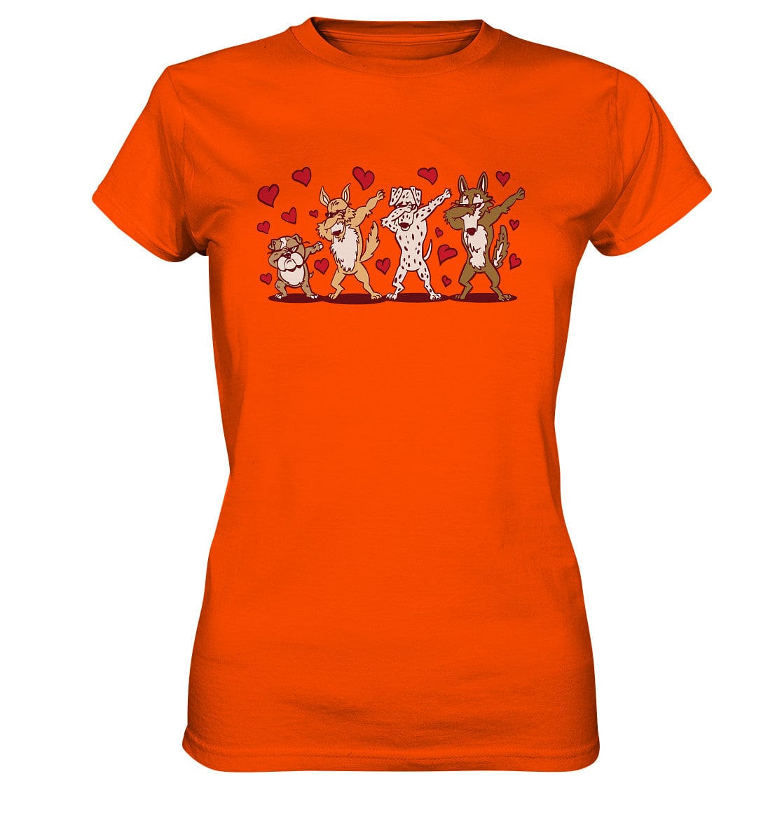 Dabbing Dogs - Tanzfigur Hunde - Ladies Premium Shirt Orange / XS