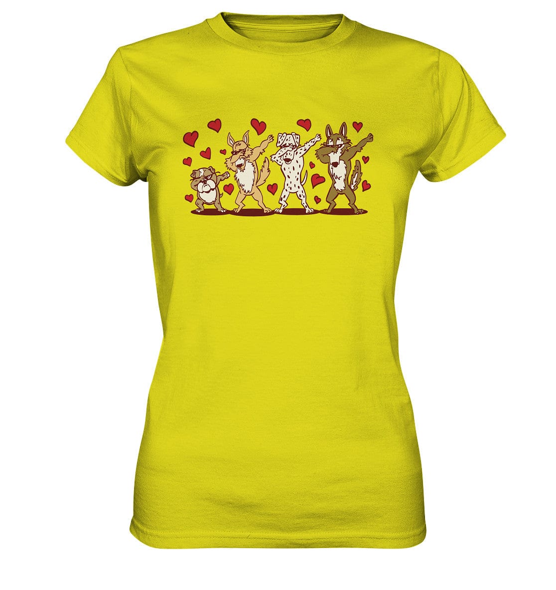 Dabbing Dogs - Tanzfigur Hunde - Ladies Premium Shirt Pixel Lime / XS