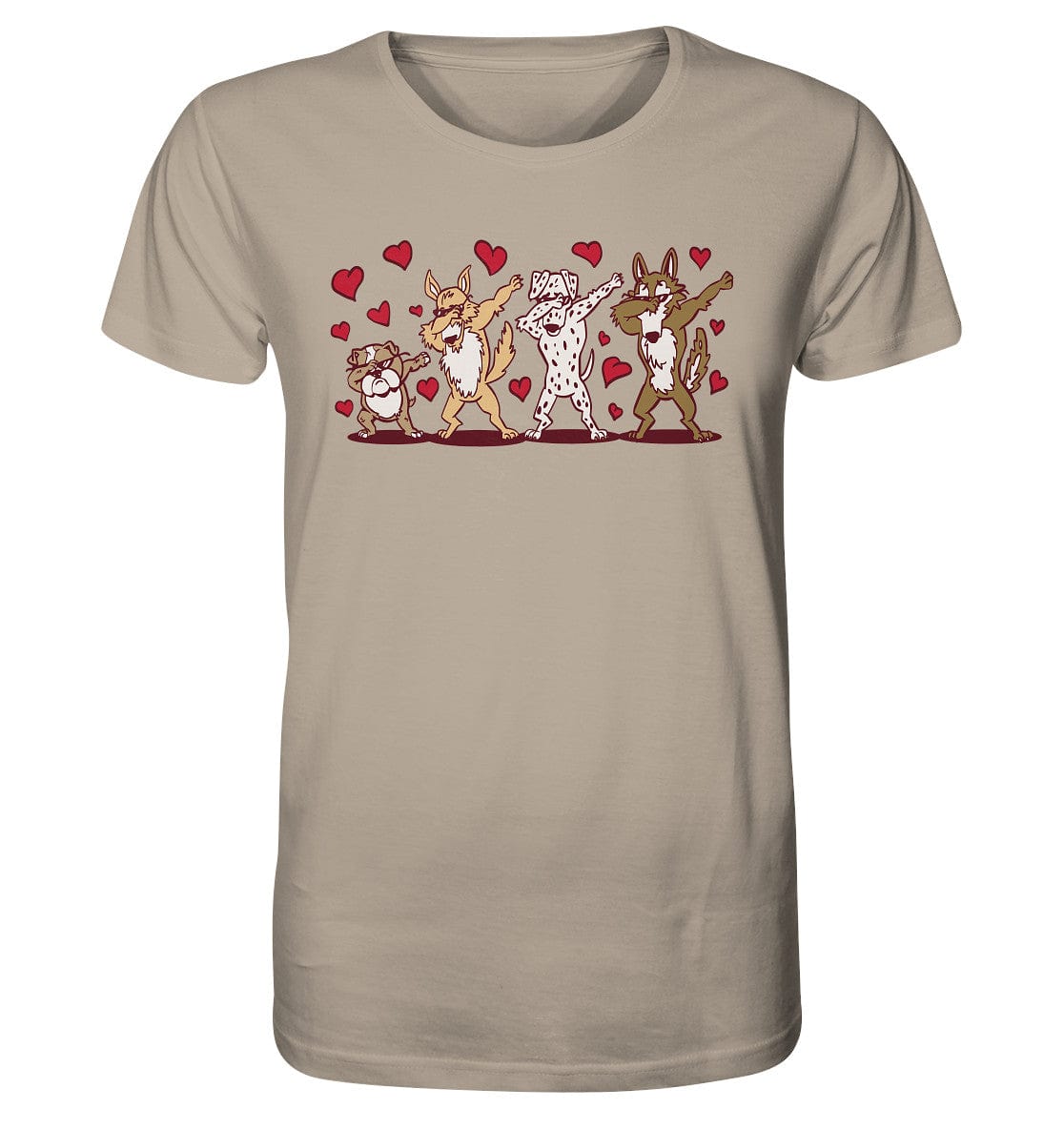 Dabbing Dogs - Tanzfigur Hunde - Organic Shirt Desert Dust / XS