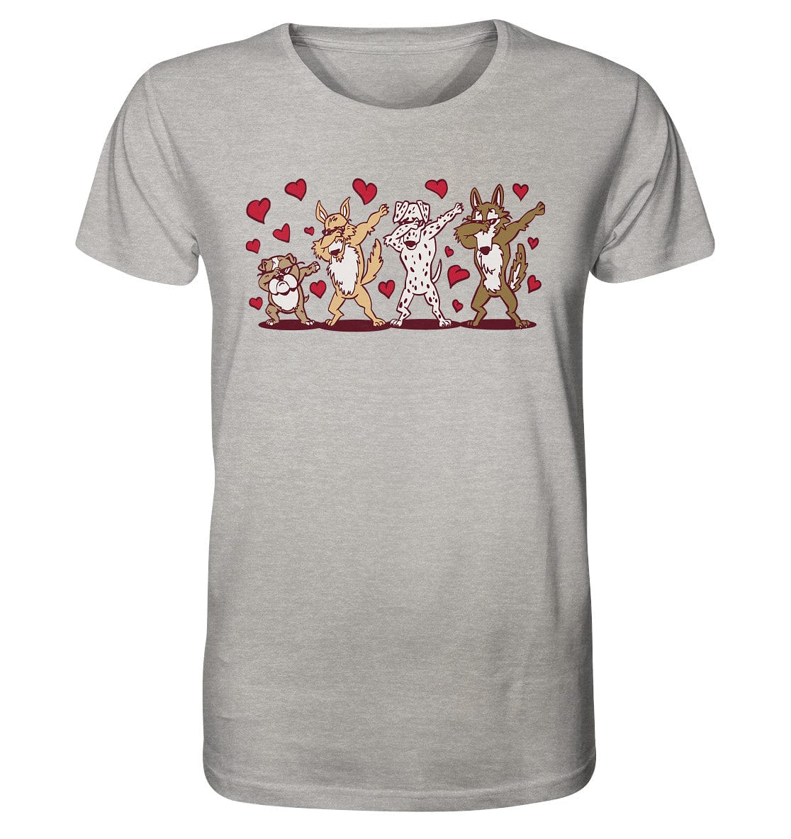 Dabbing Dogs - Tanzfigur Hunde - Organic Shirt Heather Grey / XS