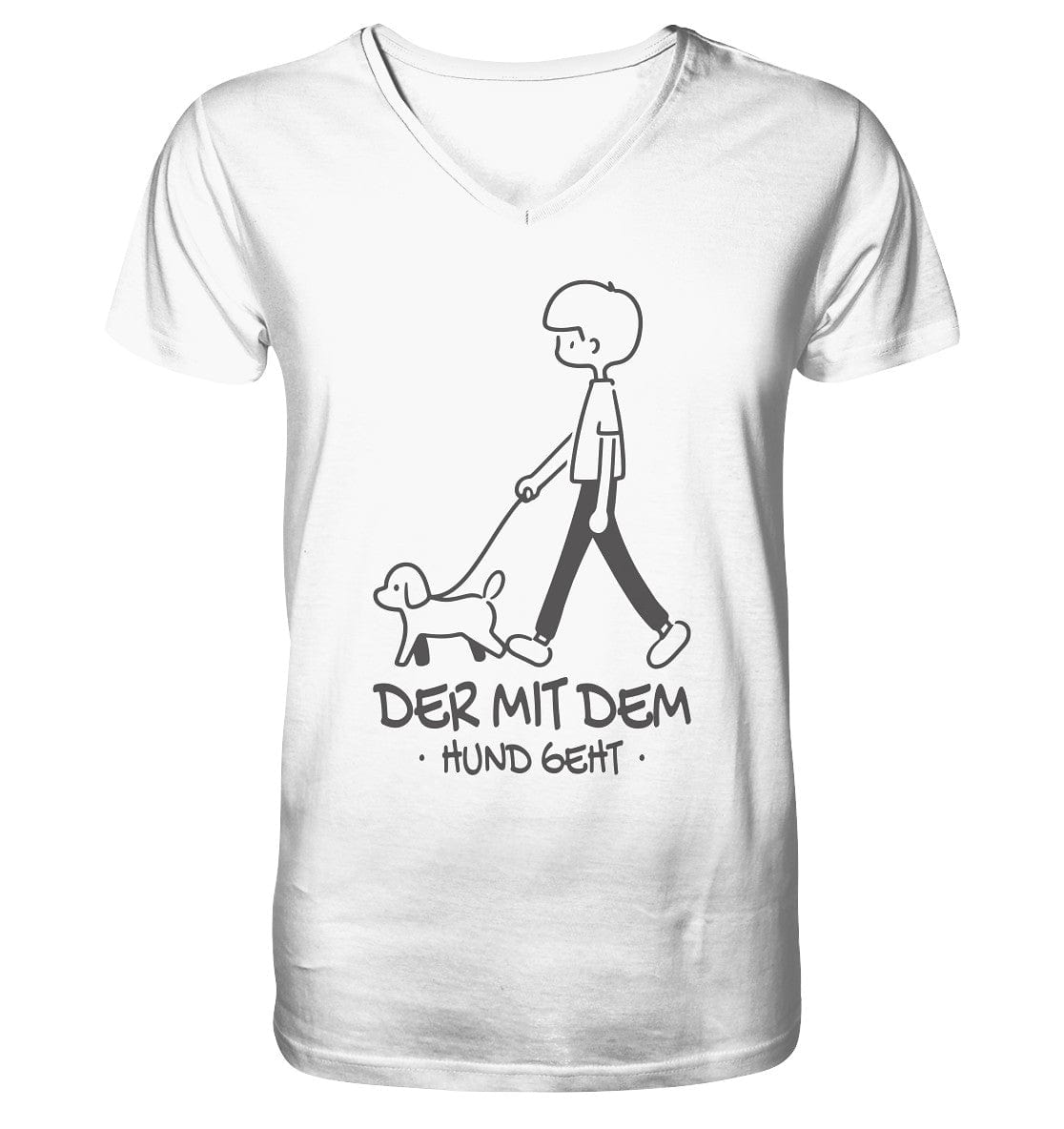 Der mit dem Hund geht - Mens Organic V-Neck Shirt White / S