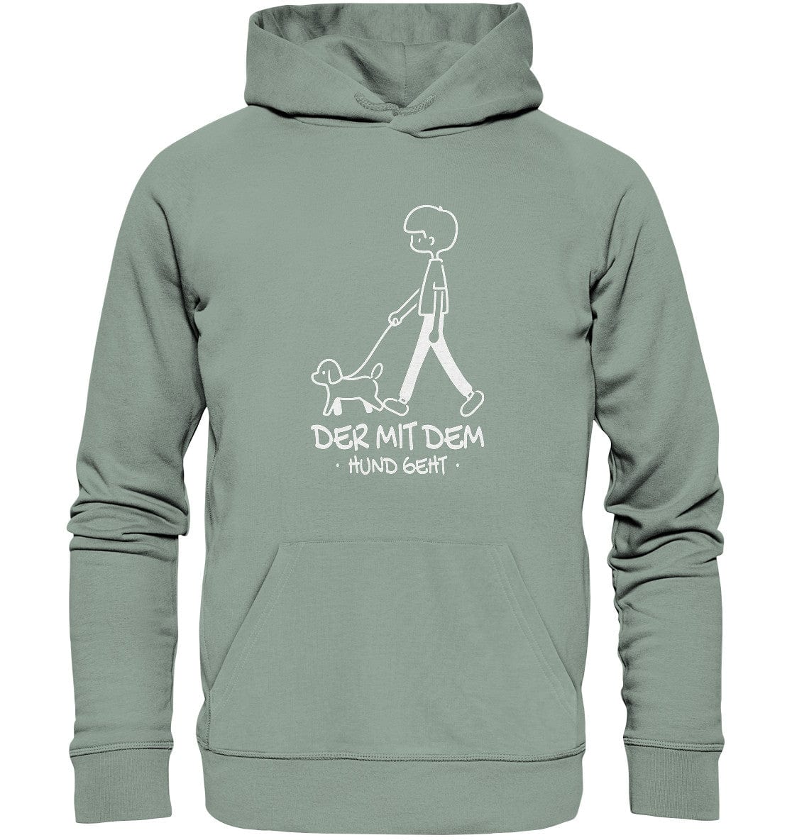 Der mit dem Hund geht - Organic Hoodie Aloe / XS