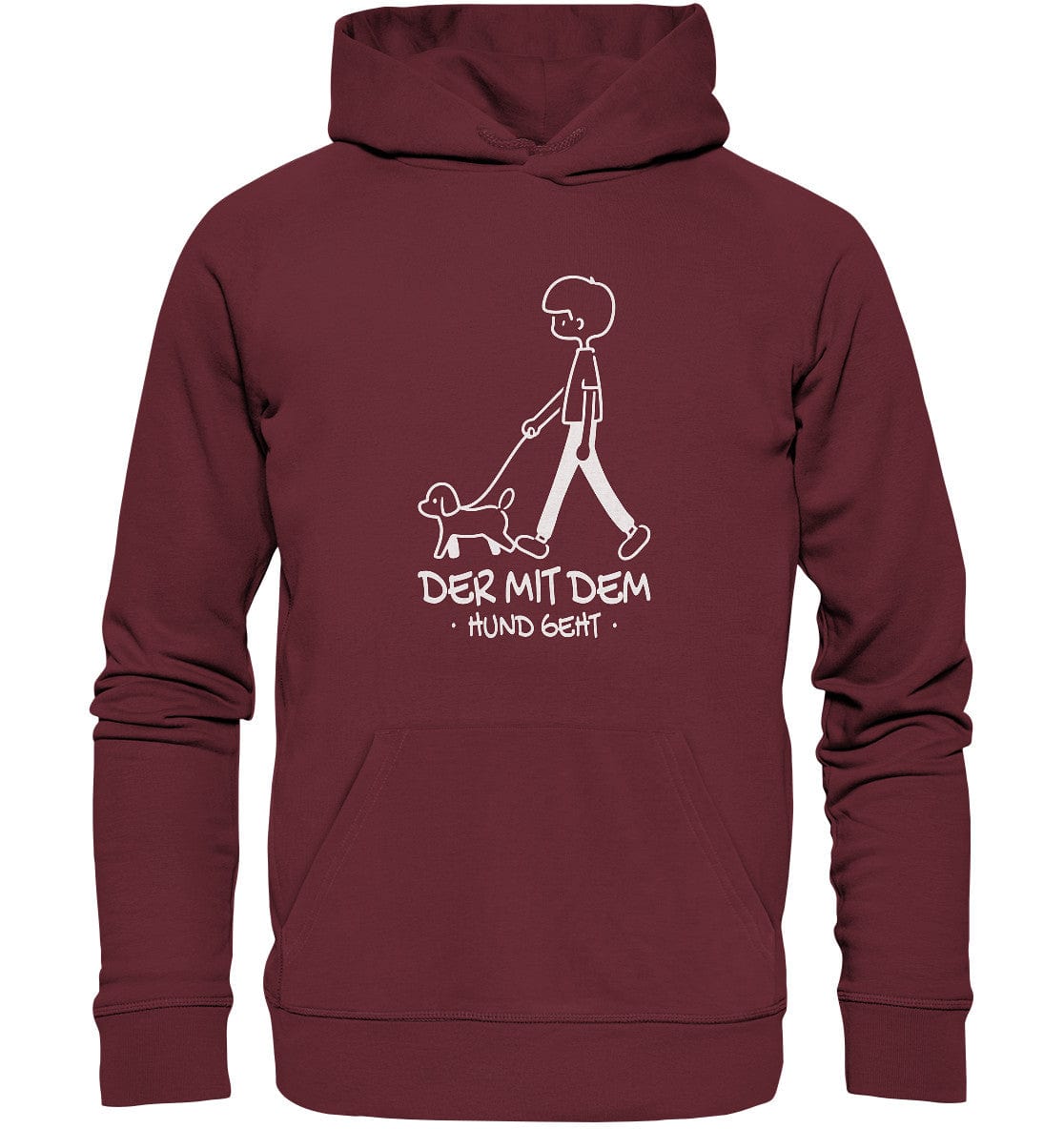 Der mit dem Hund geht - Organic Hoodie Burgundy / XS