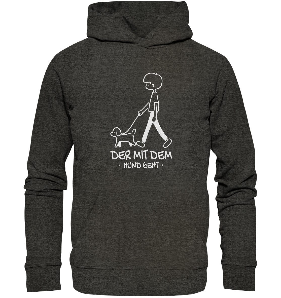 Der mit dem Hund geht - Organic Hoodie Dark Heather Grey / XS