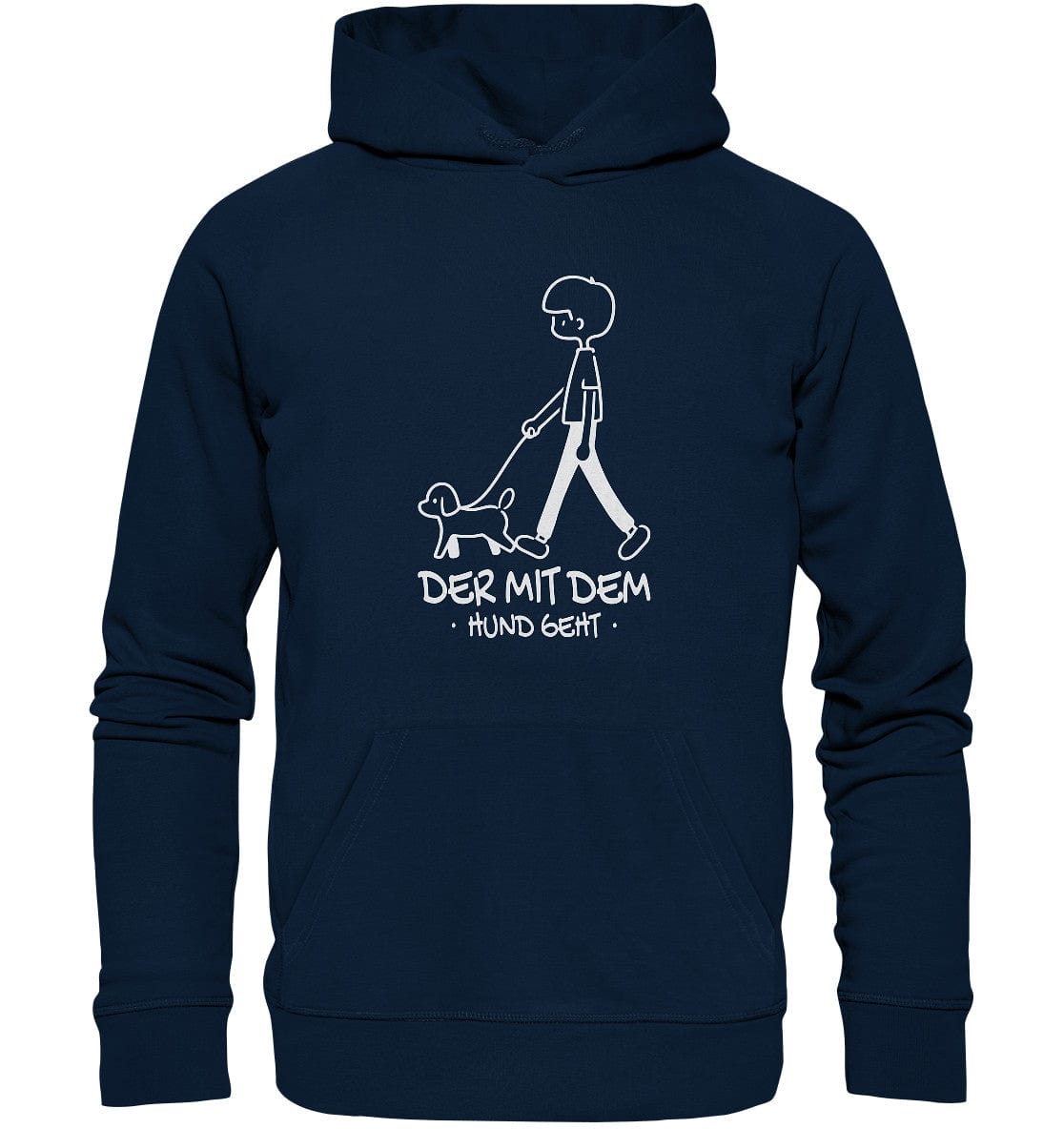 Der mit dem Hund geht - Organic Hoodie French Navy / XS