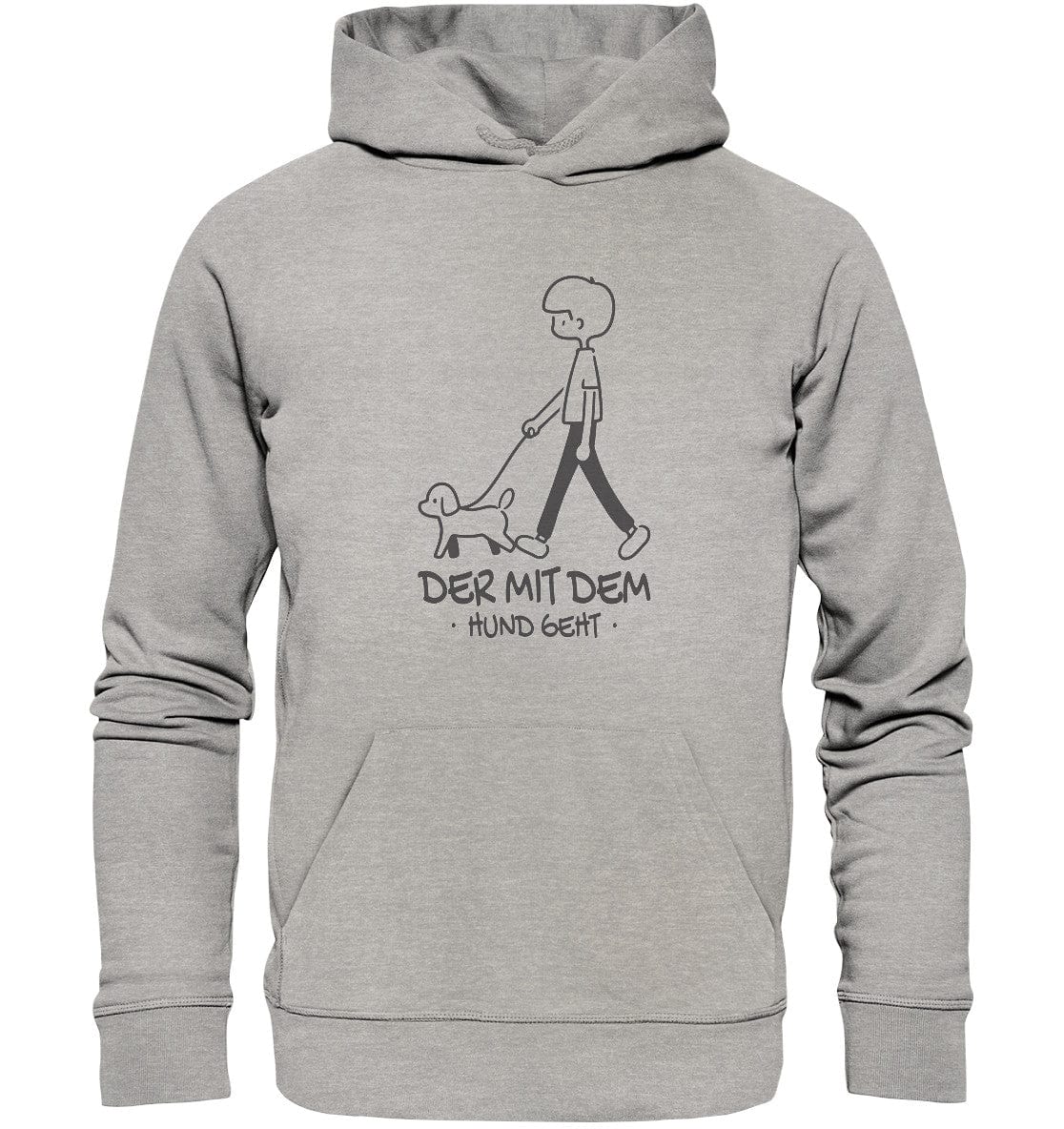 Der mit dem Hund geht - Organic Hoodie Heather Grey / XS