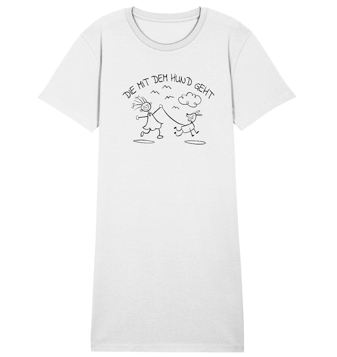 Die mit dem Hund geht - Ladies Organic Shirt Dress White / S