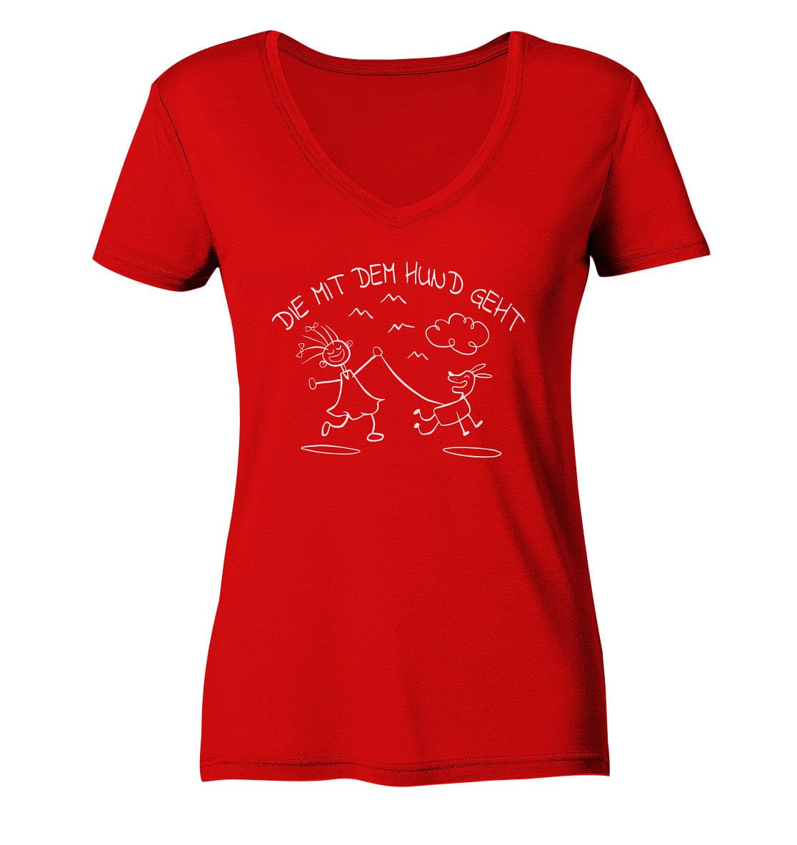 Die mit dem Hund geht - Ladies V-Neck Shirt Red / XS