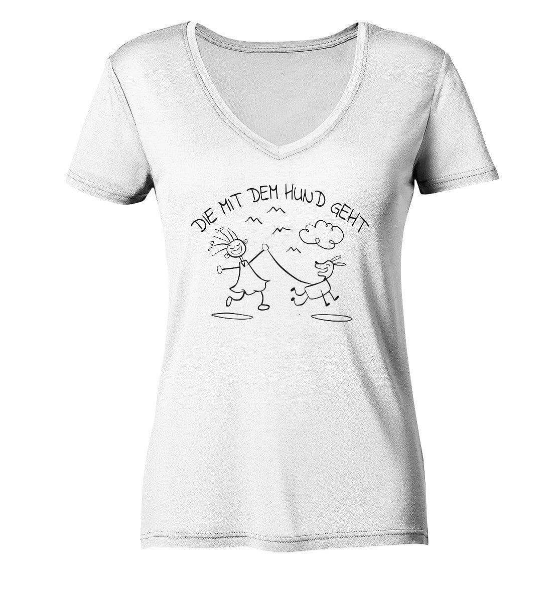 Die mit dem Hund geht - Ladies V-Neck Shirt White / XS