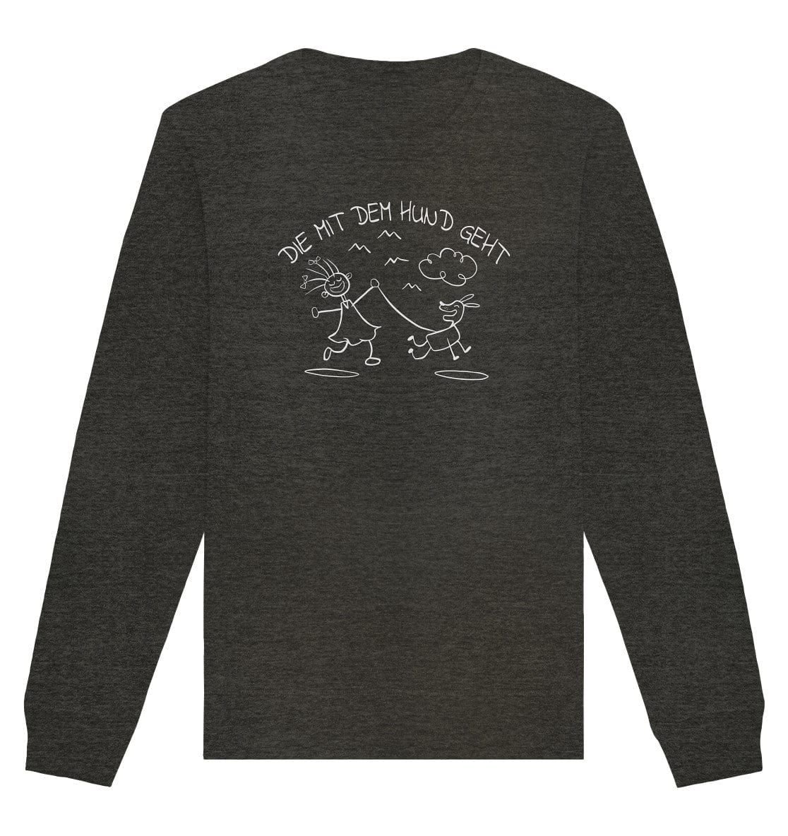 Die mit dem Hund geht - Organic Basic Unisex Sweatshirt Dark Heather Grey / XS