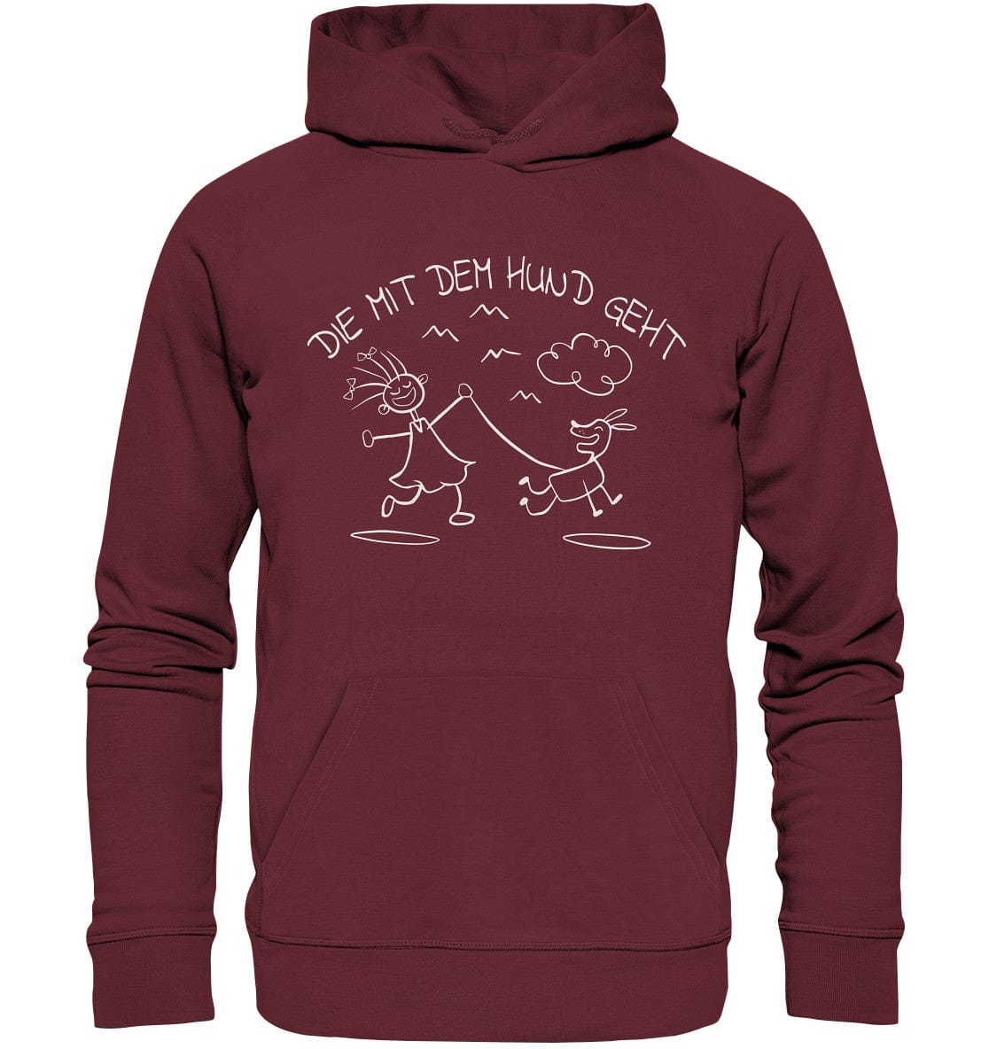 Die mit dem Hund geht - Organic Hoodie Burgundy / XS