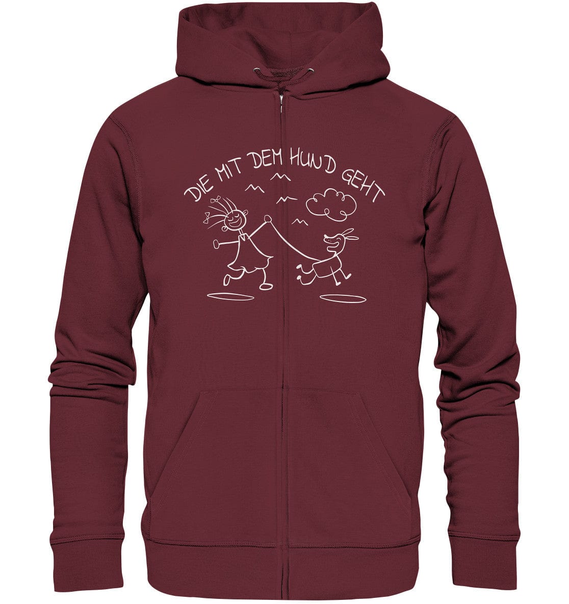 Die mit dem Hund geht - Organic Zipper Burgundy / S