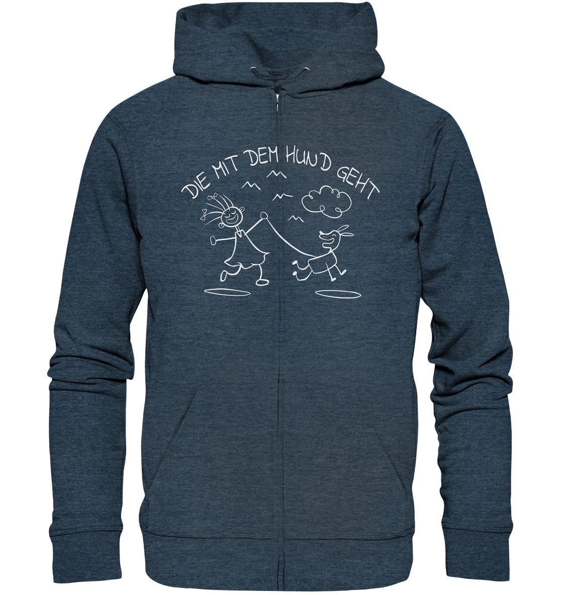 Die mit dem Hund geht - Organic Zipper Dark Heather Blue / S
