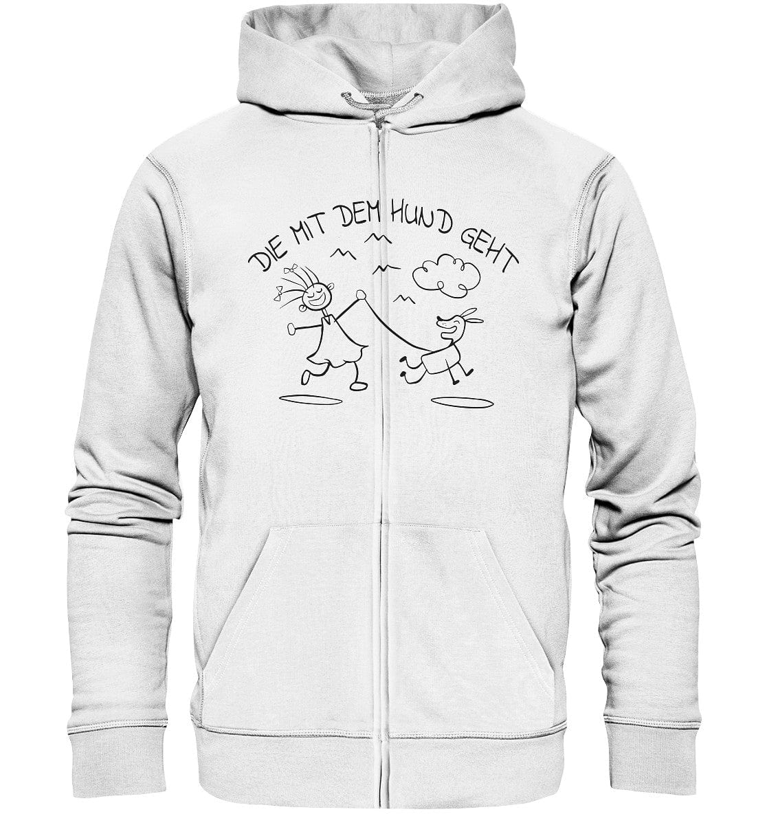 Die mit dem Hund geht - Organic Zipper White / S
