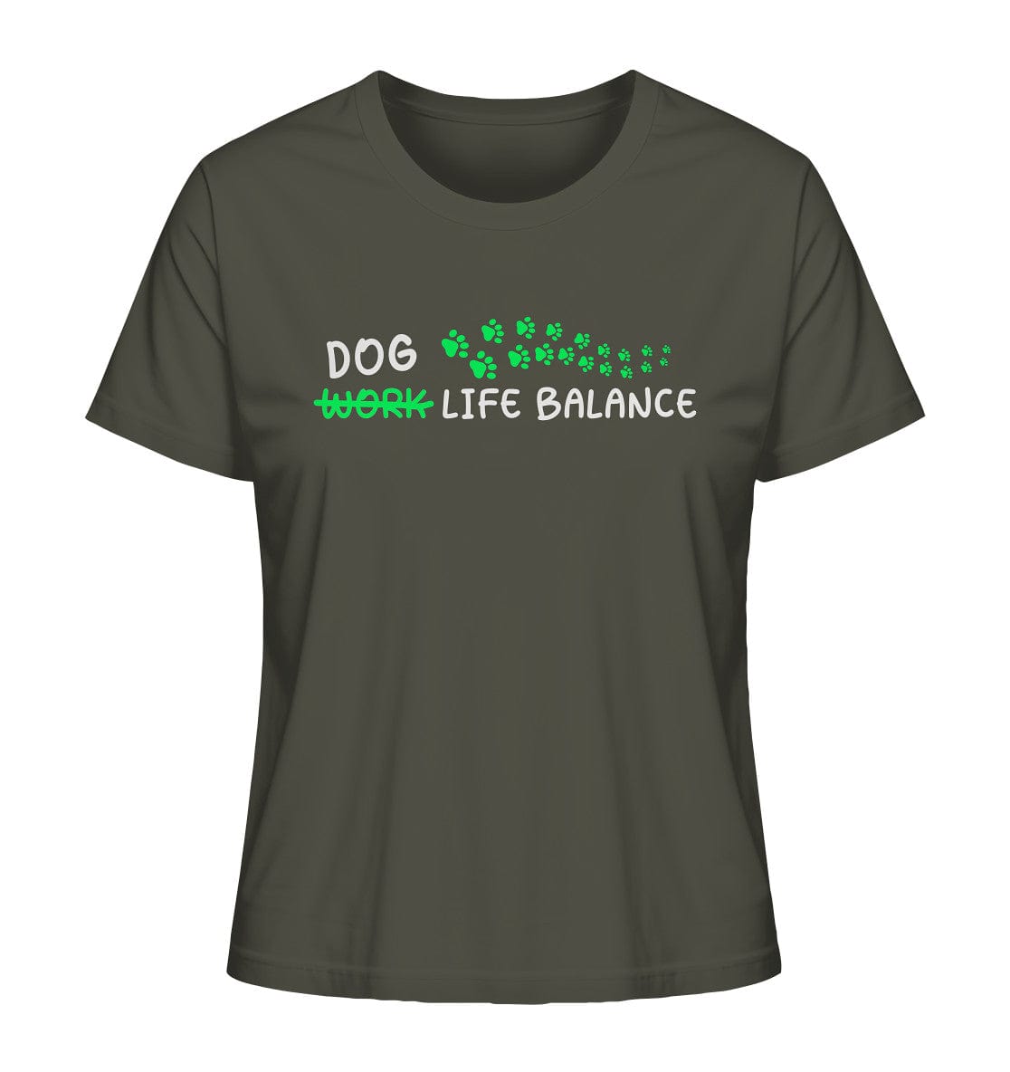 Dog Life Balance - Hundesprüche - Ladies Organic Shirt Khaki / XS