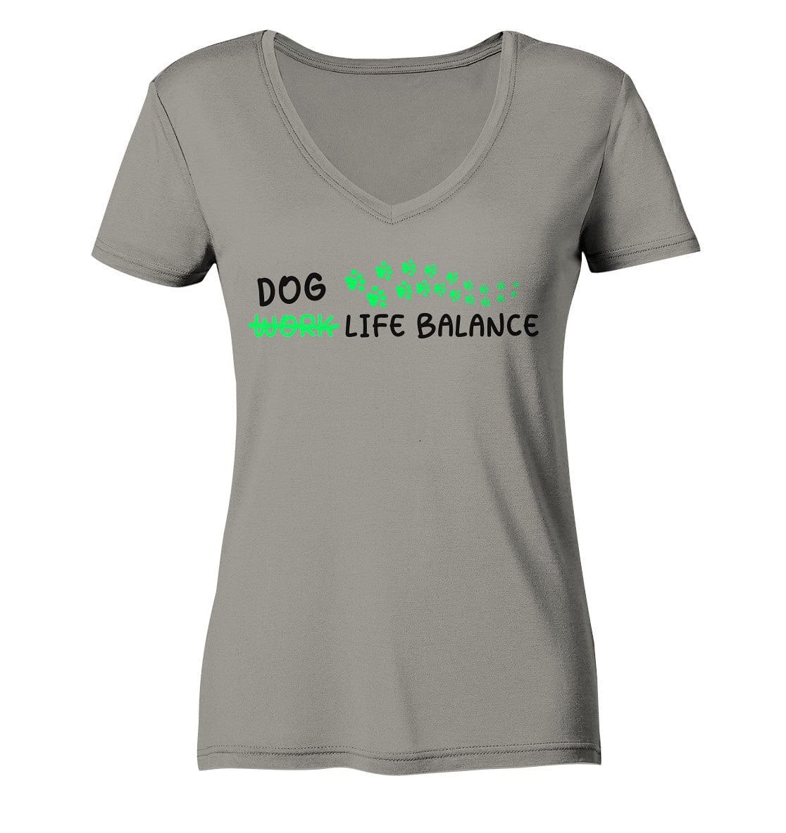 Dog Life Balance - Hundliebhaber - Ladies V-Neck Shirt Light Grey / XS