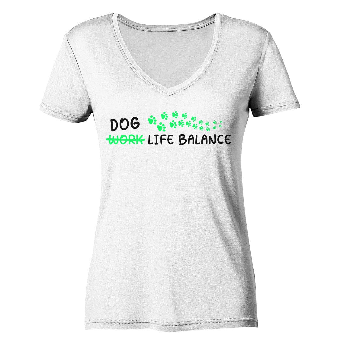 Dog Life Balance - Hundliebhaber - Ladies V-Neck Shirt White / XS
