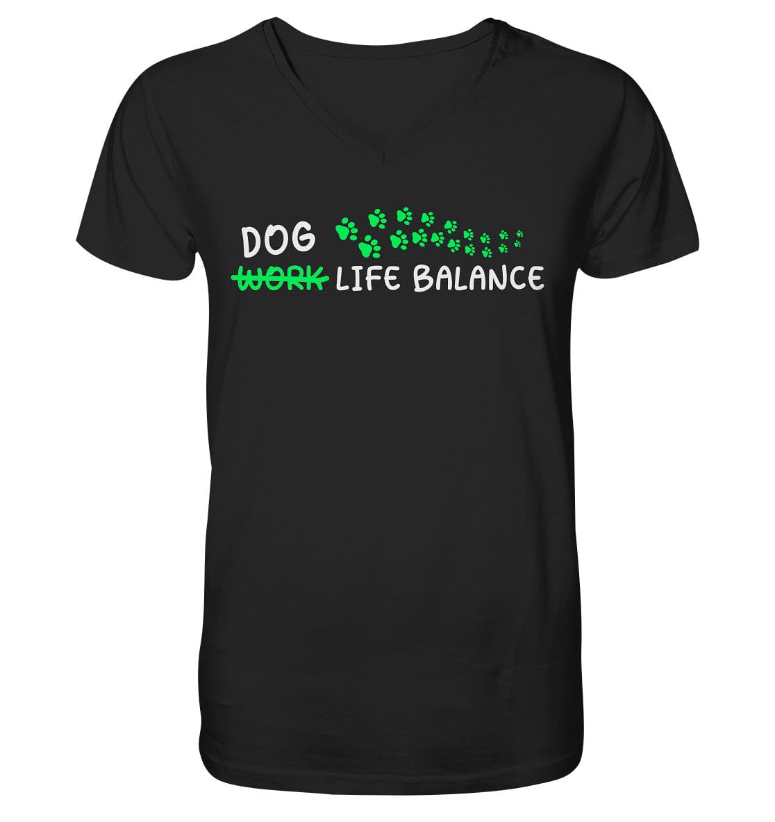 Dog Life Balance - Hundliebhaber - Mens Organic V-Neck Shirt Black / S