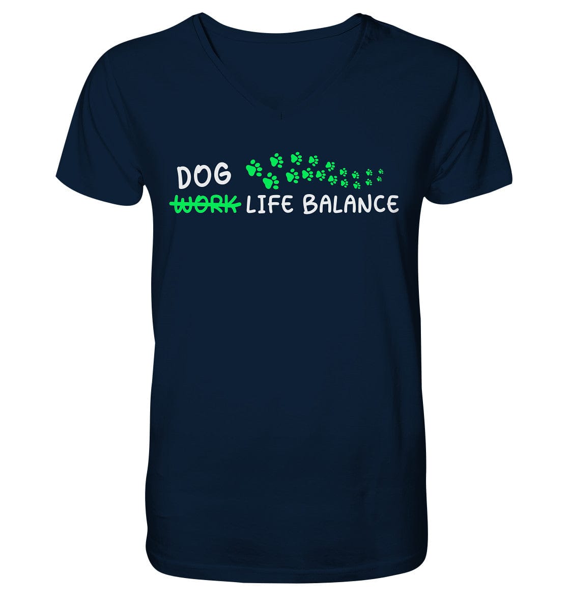 Dog Life Balance - Hundliebhaber - Mens Organic V-Neck Shirt French Navy / S