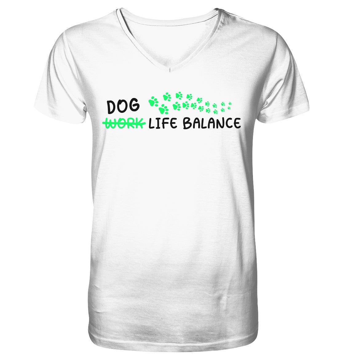 Dog Life Balance - Hundliebhaber - Mens Organic V-Neck Shirt White / S