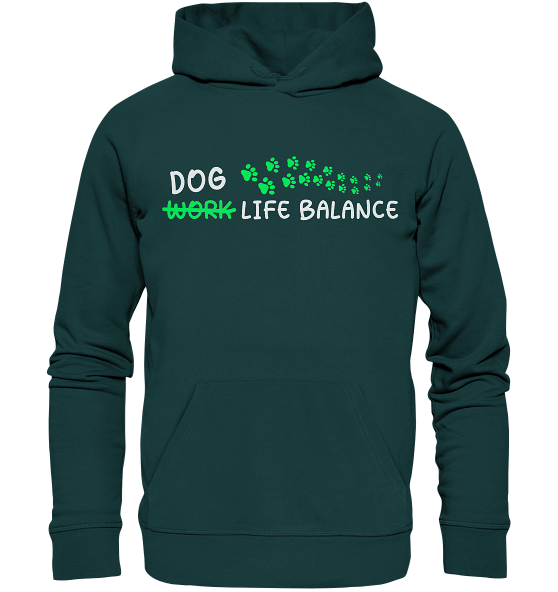 Dog Life Balance - Hundliebhaber - Organic Hoodie Glazed Green / XS