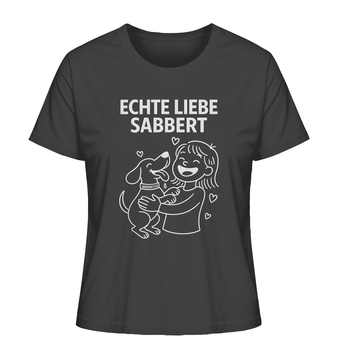 Echte Liebe sabbert – Damen Bio-Shirt Anthracite / XS