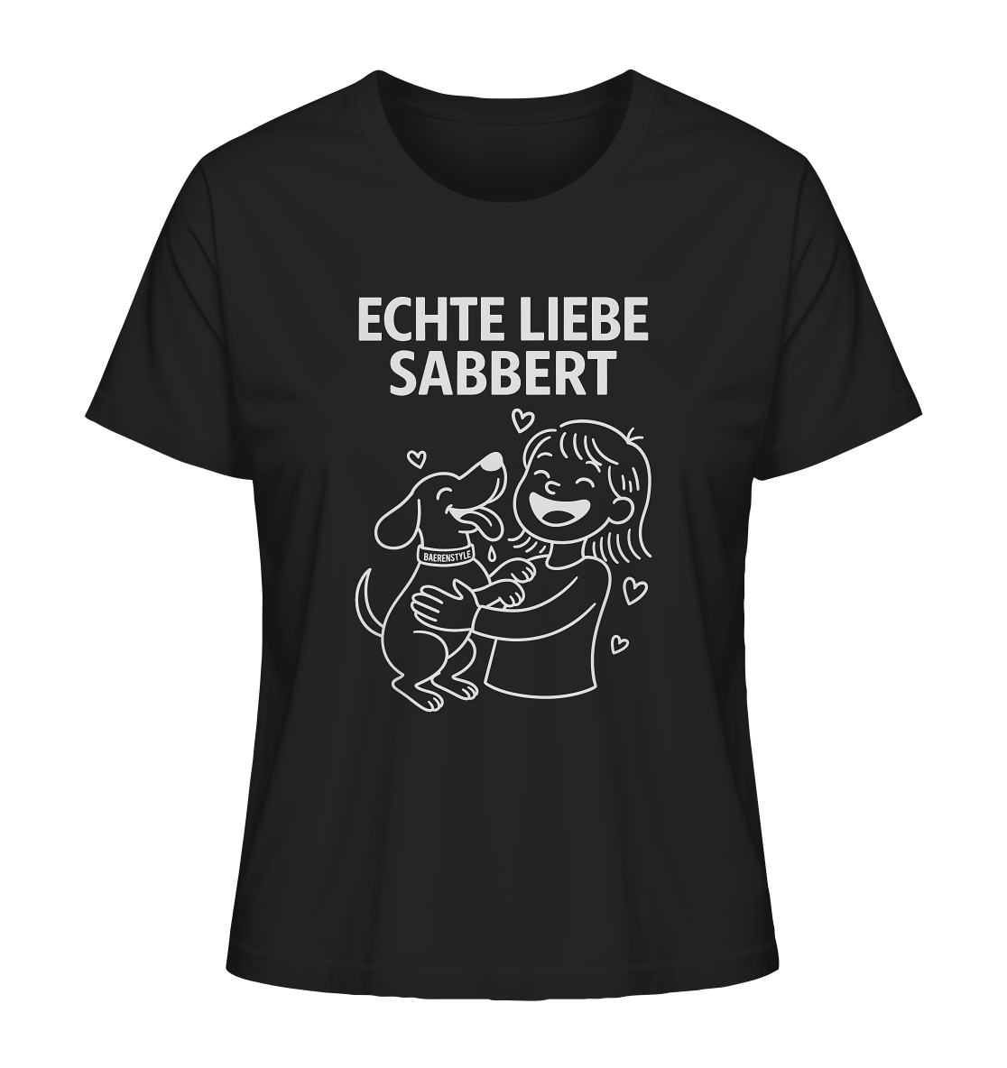 Echte Liebe sabbert – Damen Bio-Shirt Black / XS